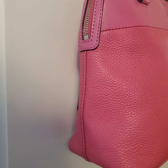 Lauren Ralph Lauren Pink Pebbled Leather Satchel – Chic Giftable Tote - Picture 5 of 10